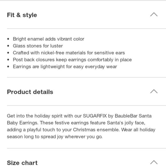 Sugarfix by baublebar Santa Baby statement earrings discontinued - Picture 2 of 6